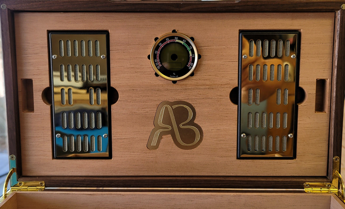 Cigar Humidor - Black Walnut with Spanish Cedar Lining - 80 Capacity