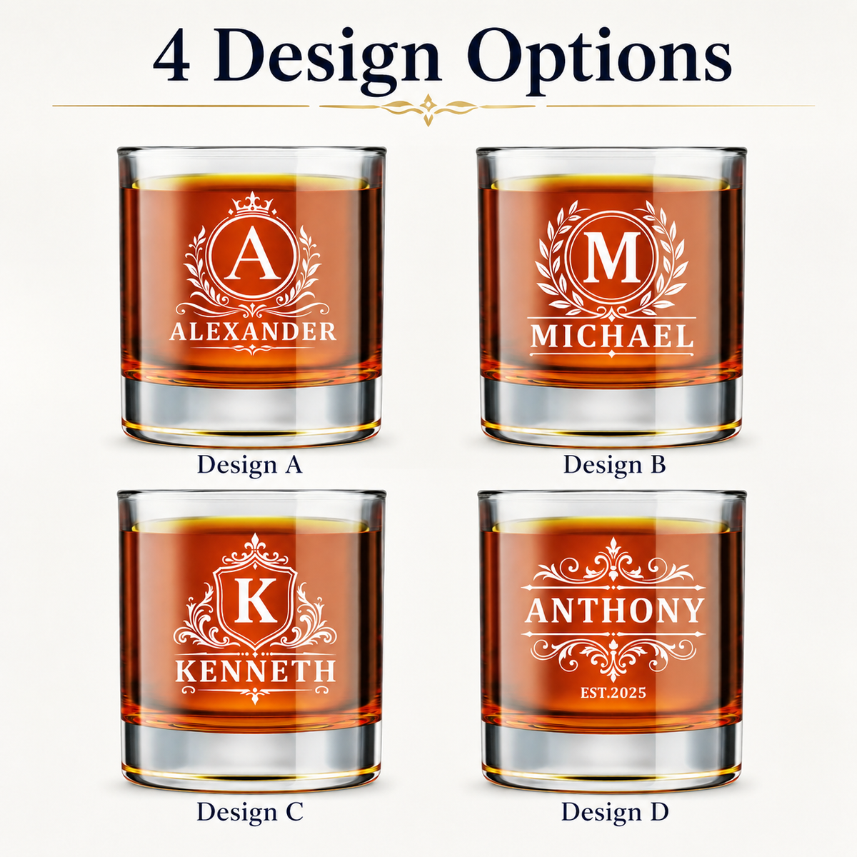 Personalized Whiskey Glasses