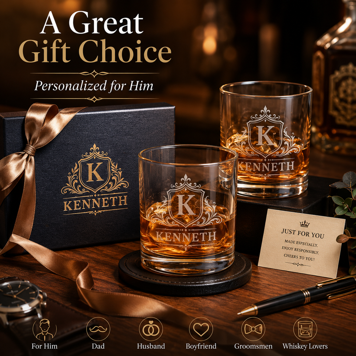 Personalized Whiskey Glasses