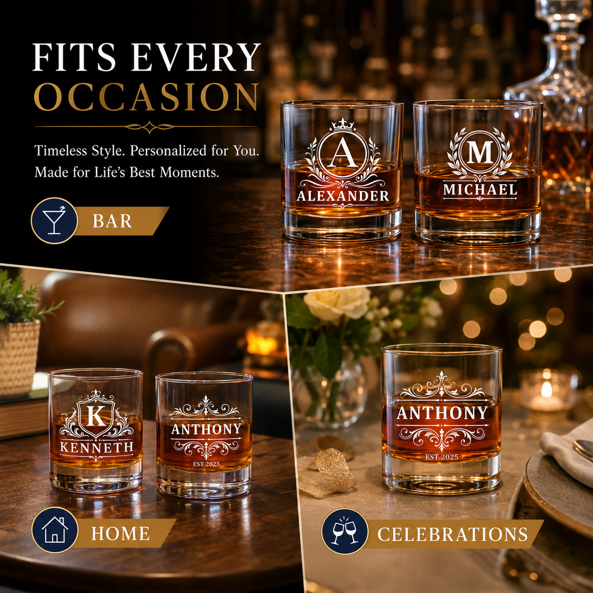 Personalized Whiskey Glasses
