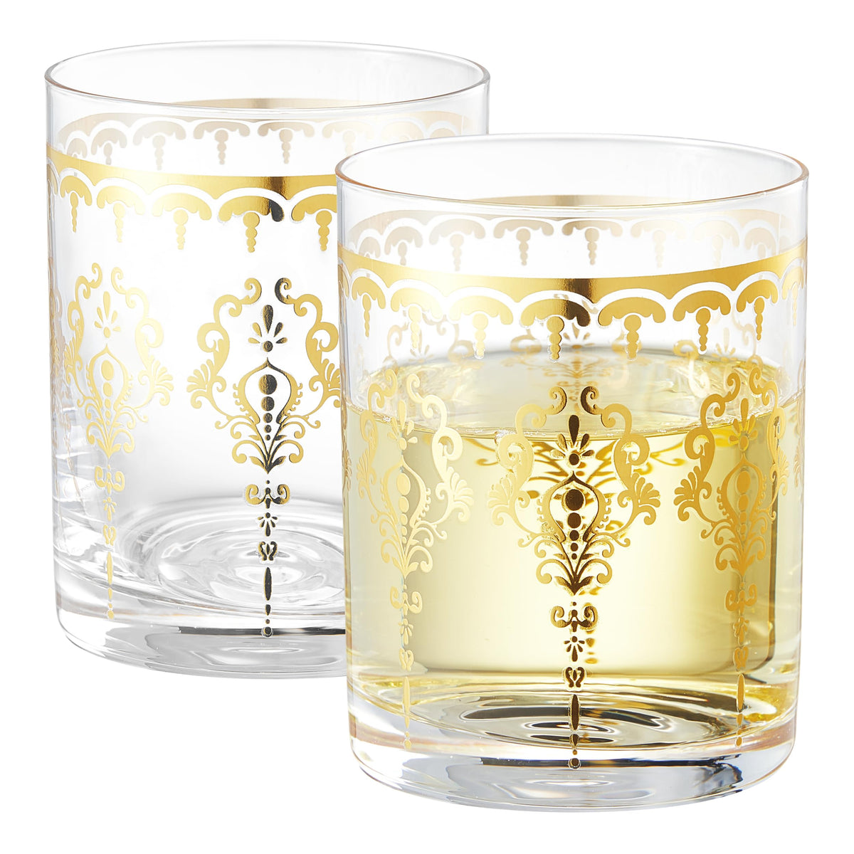 Moroccan Whiskey & Cocktail Tumbler Glass | Clear | Set of 2