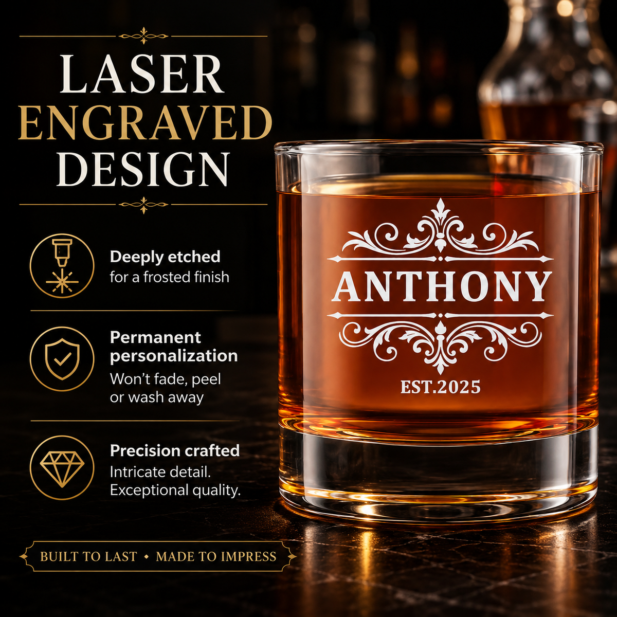 Personalized Whiskey Glasses