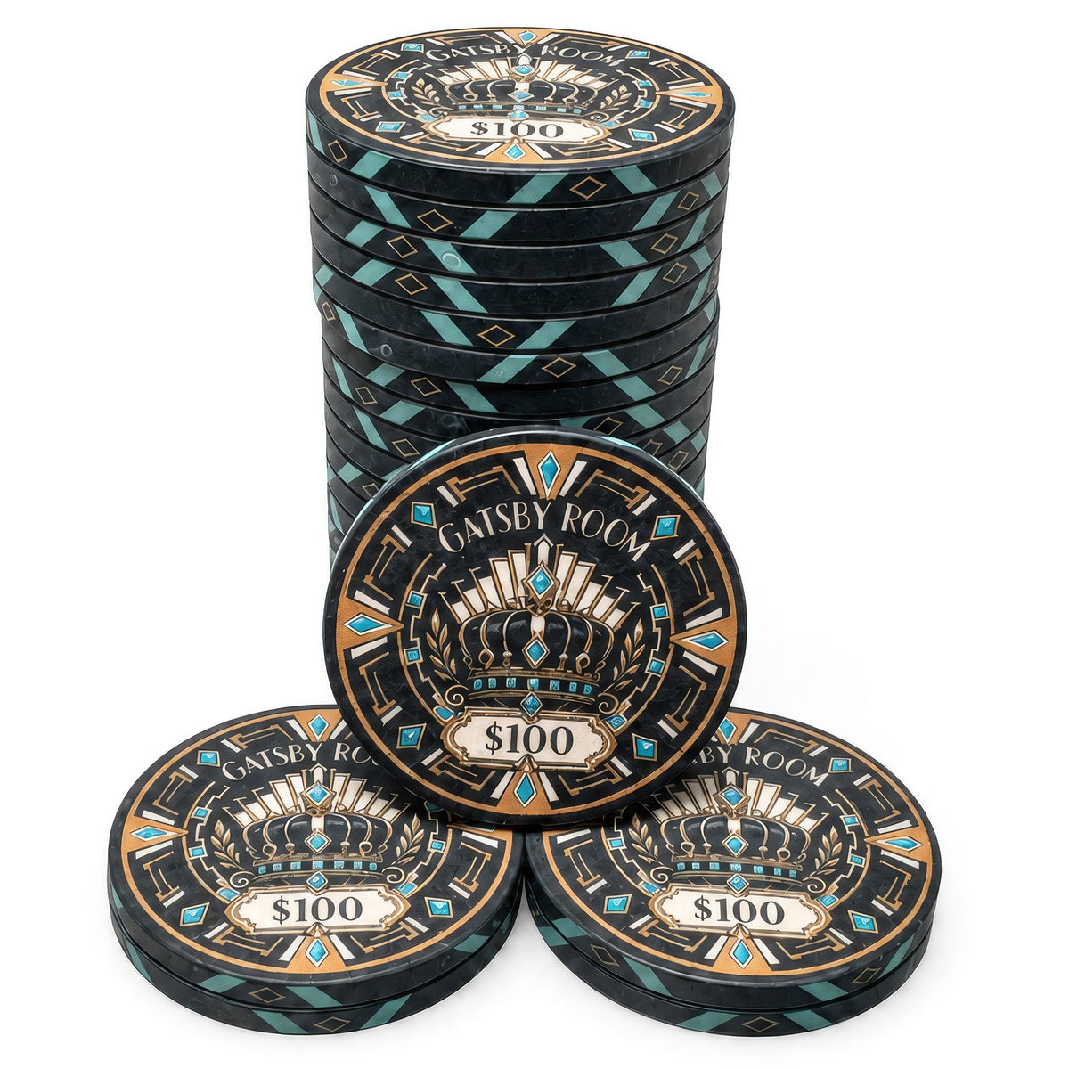 Gatsby Room Ceramic Poker Chips - Pack of 25