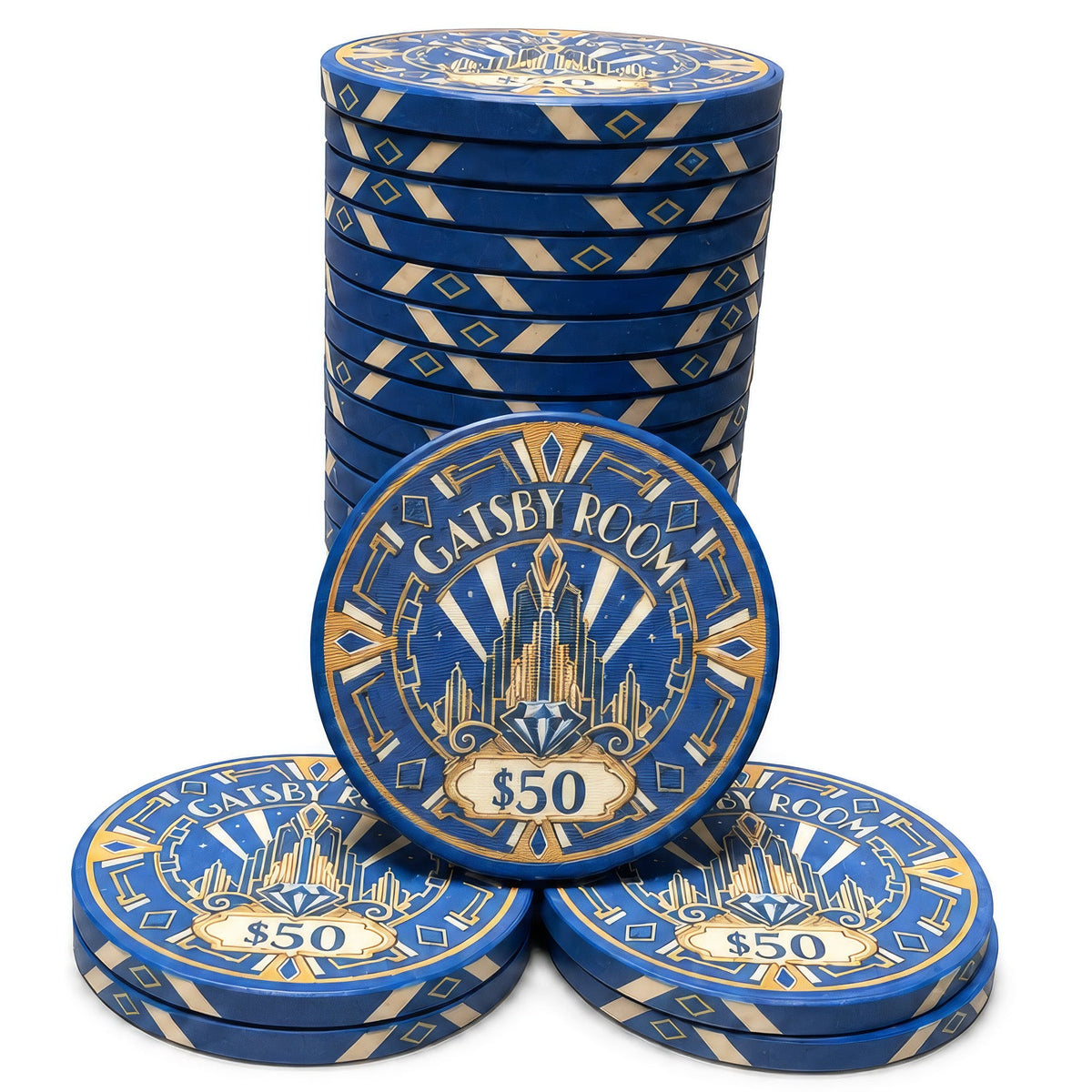 Gatsby Room Ceramic Poker Chips - Pack of 25