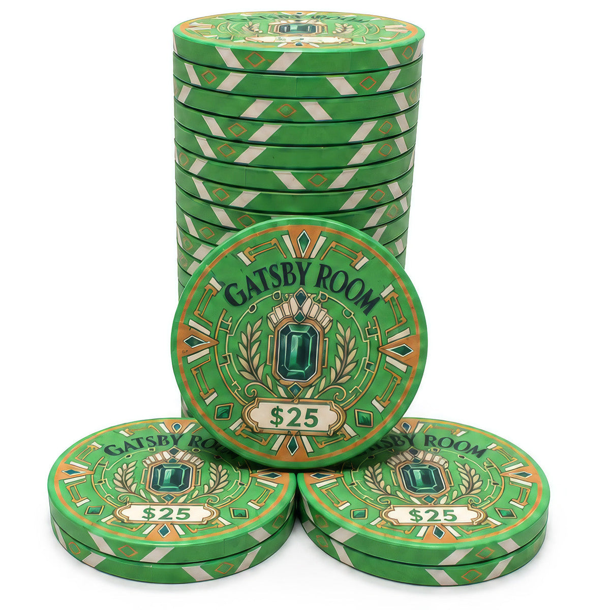 Gatsby Room Ceramic Poker Chips - Pack of 25