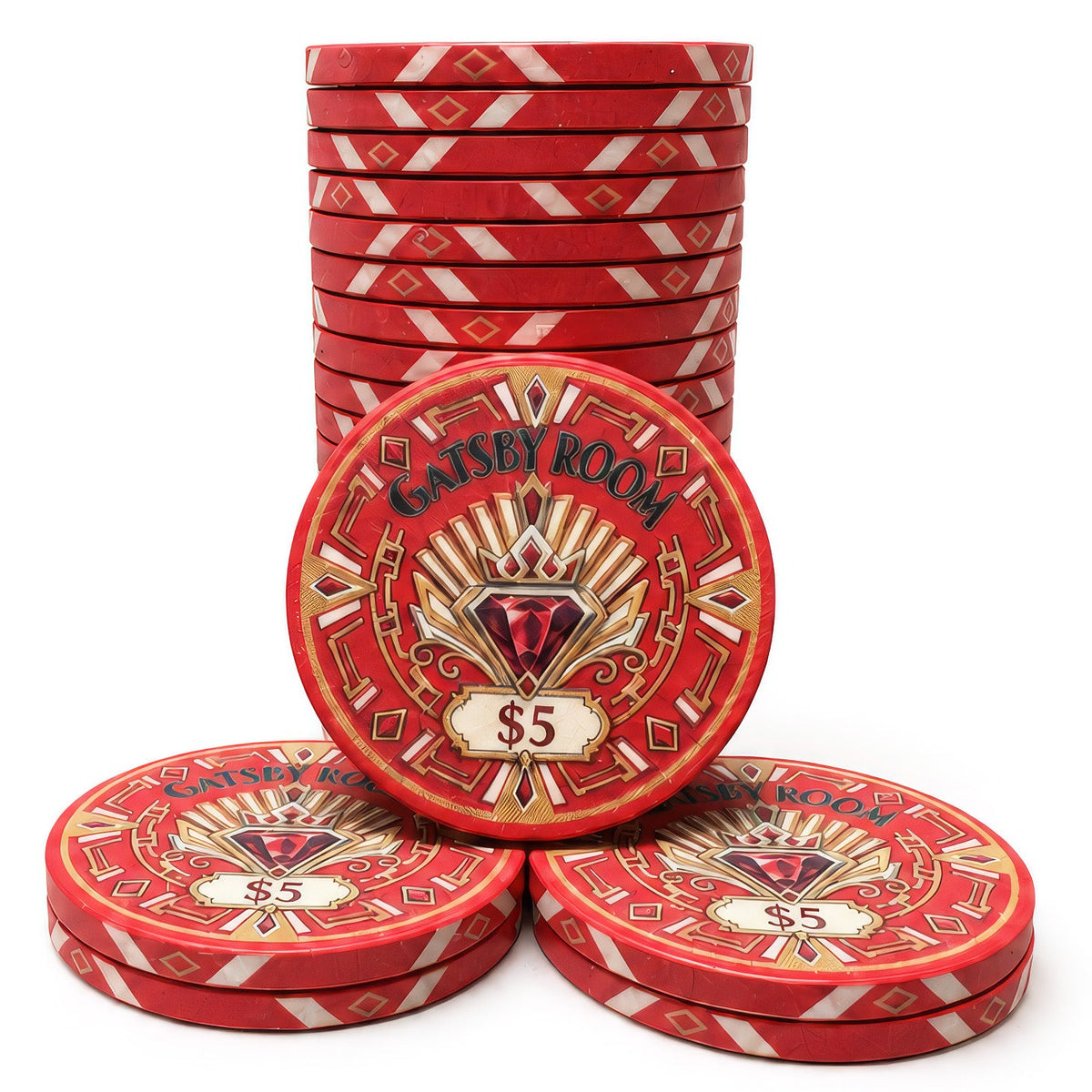Gatsby Room Ceramic Poker Chips - Pack of 25