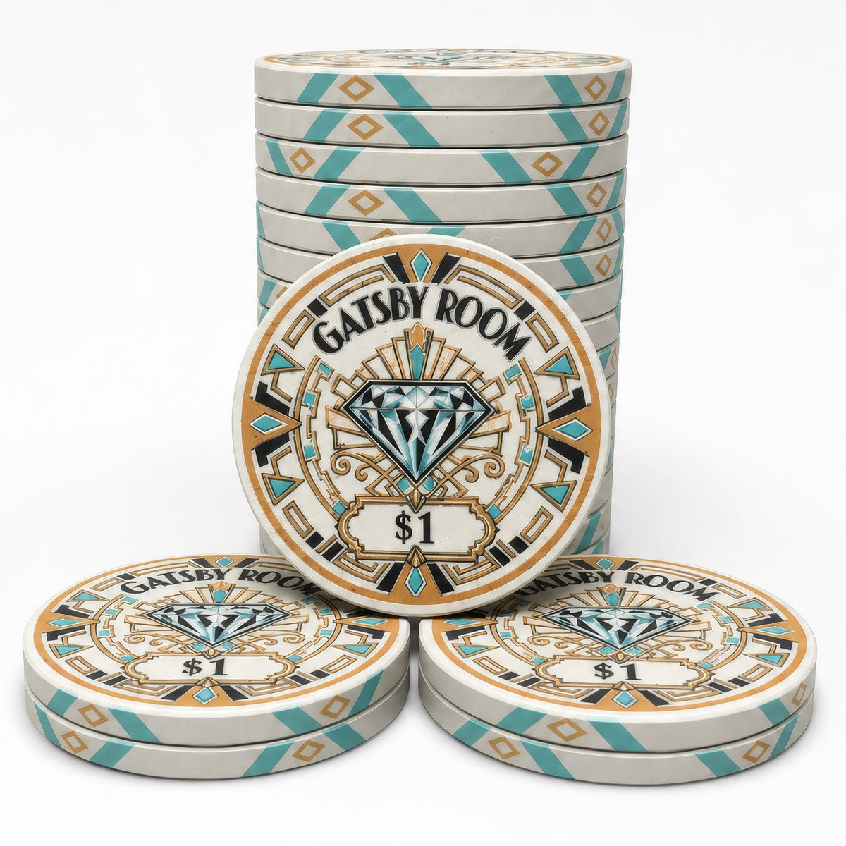 Gatsby Room Ceramic Poker Chips - Pack of 25