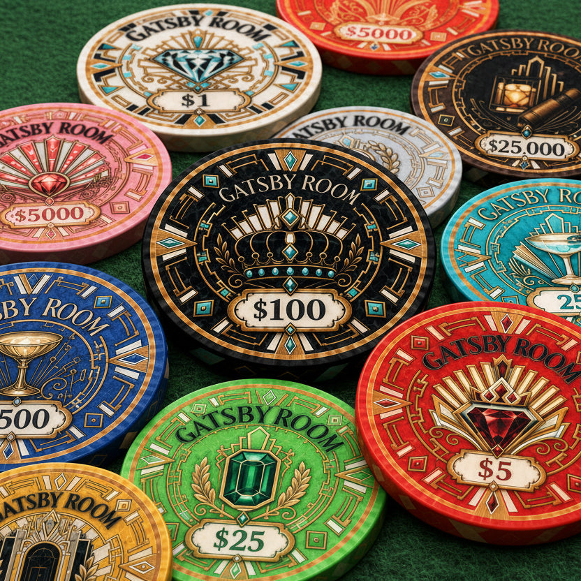 Gatsby Room Ceramic Poker Chips - Pack of 25