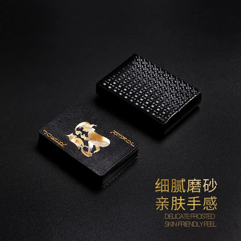 Black Pokers High Quality Plastic Cards Luxury Design Square Waterproof And Dull Polish Poker
