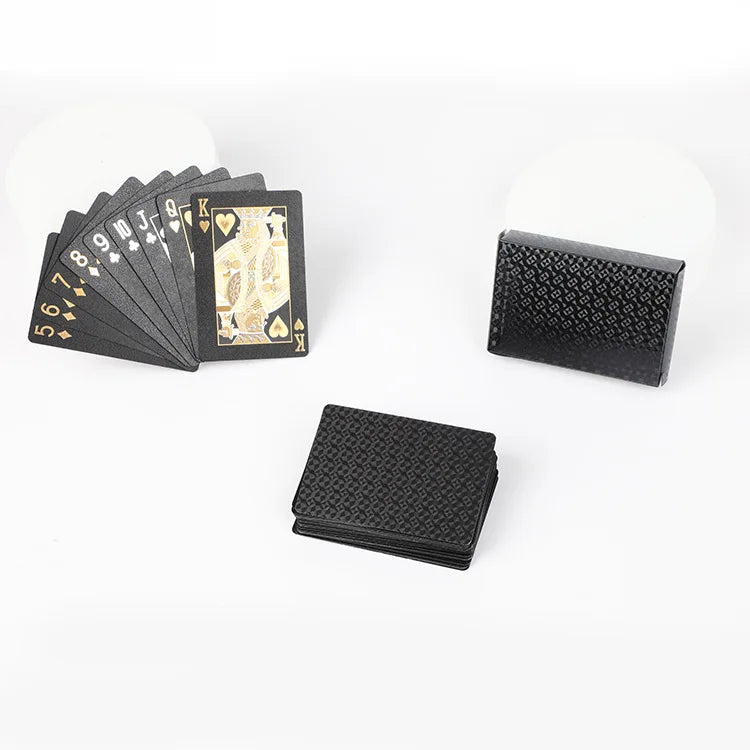 Black Pokers High Quality Plastic Cards Luxury Design Square Waterproof And Dull Polish Poker