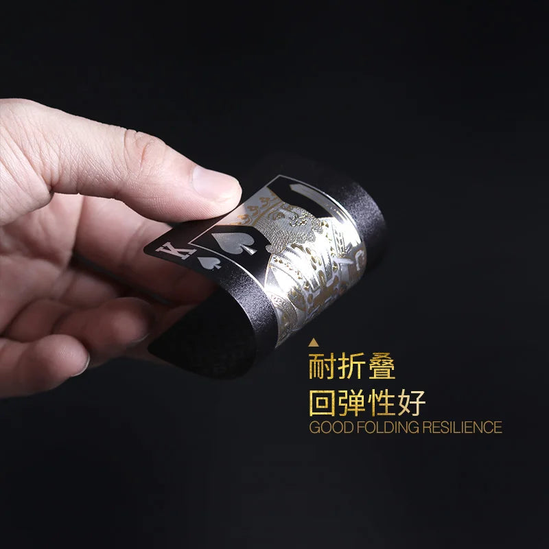 Black Pokers High Quality Plastic Cards Luxury Design Square Waterproof And Dull Polish Poker