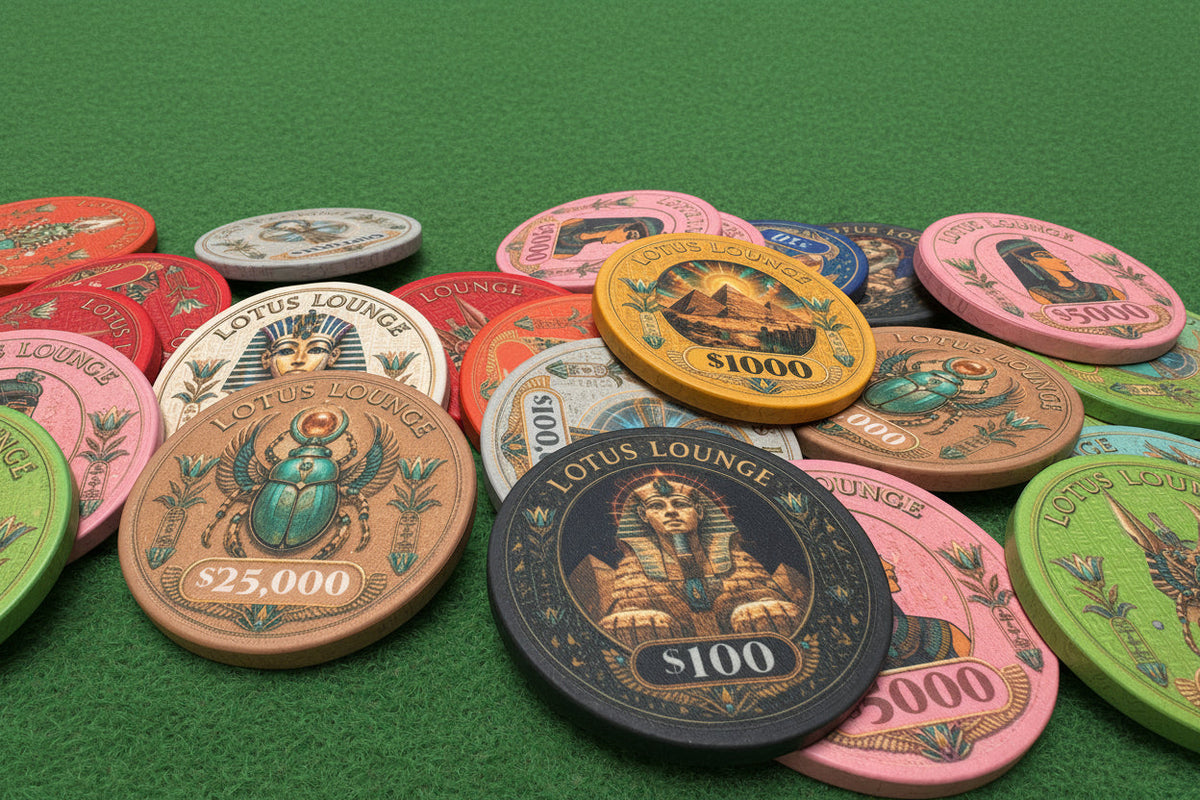 Lotus Lounge Ceramic Poker Chips - Pack of 25