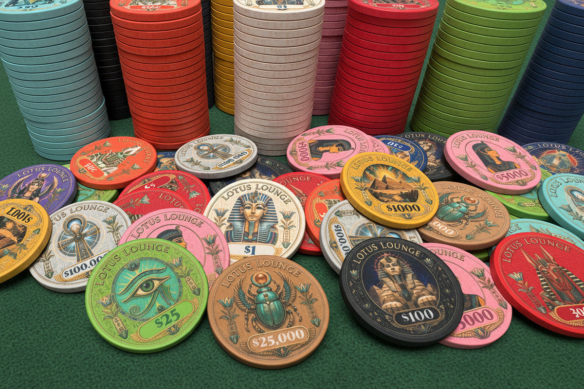 Lotus Lounge Ceramic Poker Chips - Pack of 25