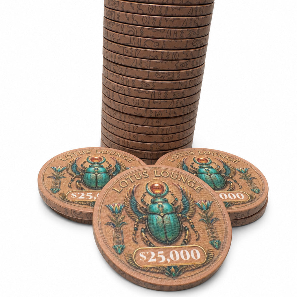 Lotus Lounge Ceramic Poker Chips - Pack of 25