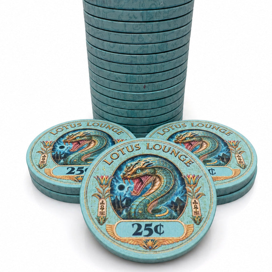Lotus Lounge Ceramic Poker Chips - Pack of 25