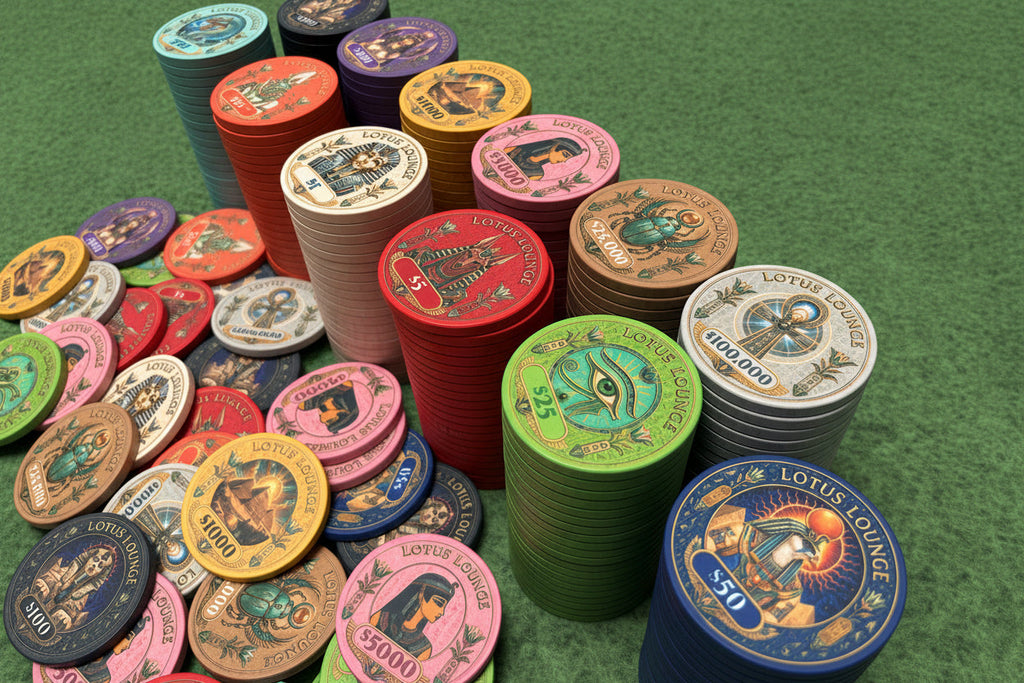 Lotus Lounge Ceramic Poker Chips - Pack of 25