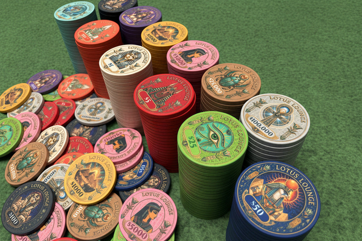 Lotus Lounge Ceramic Poker Chips - Pack of 25