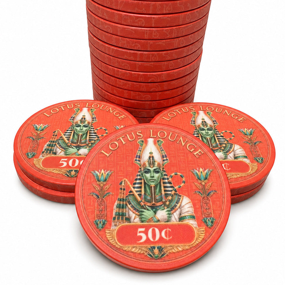 Lotus Lounge Ceramic Poker Chips - Pack of 25