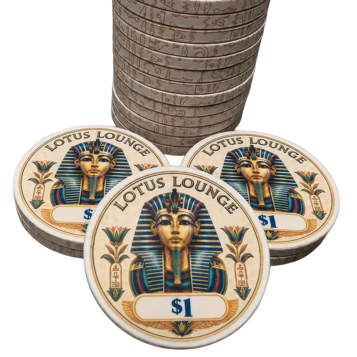 Lotus Lounge Ceramic Poker Chips - Pack of 25