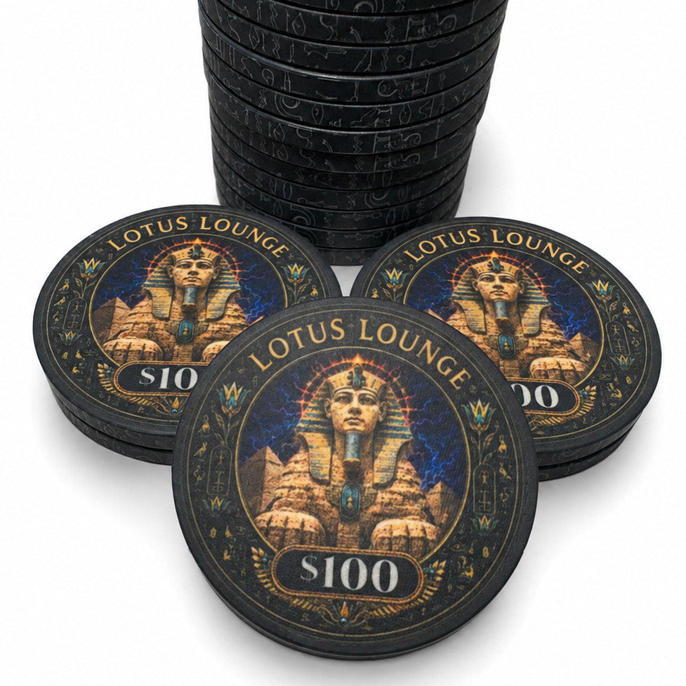 Lotus Lounge Ceramic Poker Chips - Pack of 25