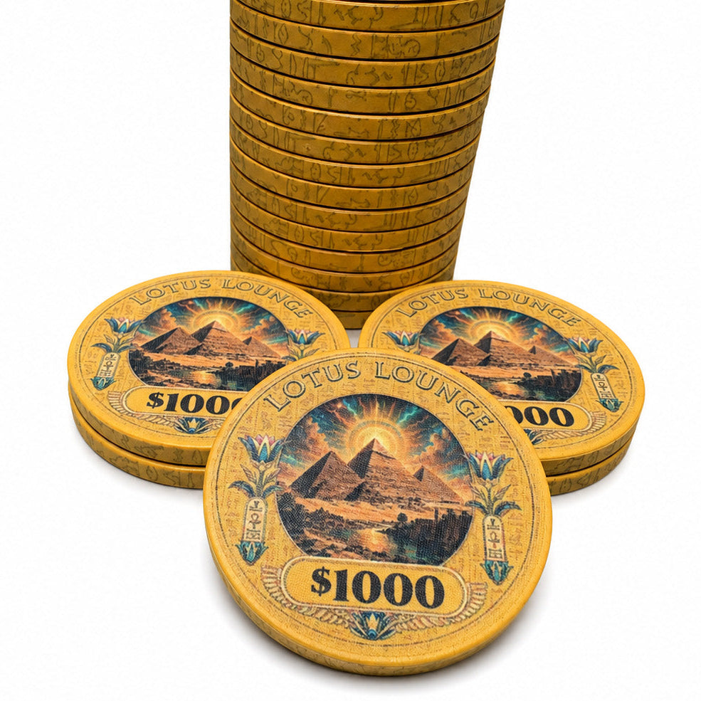 Lotus Lounge Ceramic Poker Chips - Pack of 25