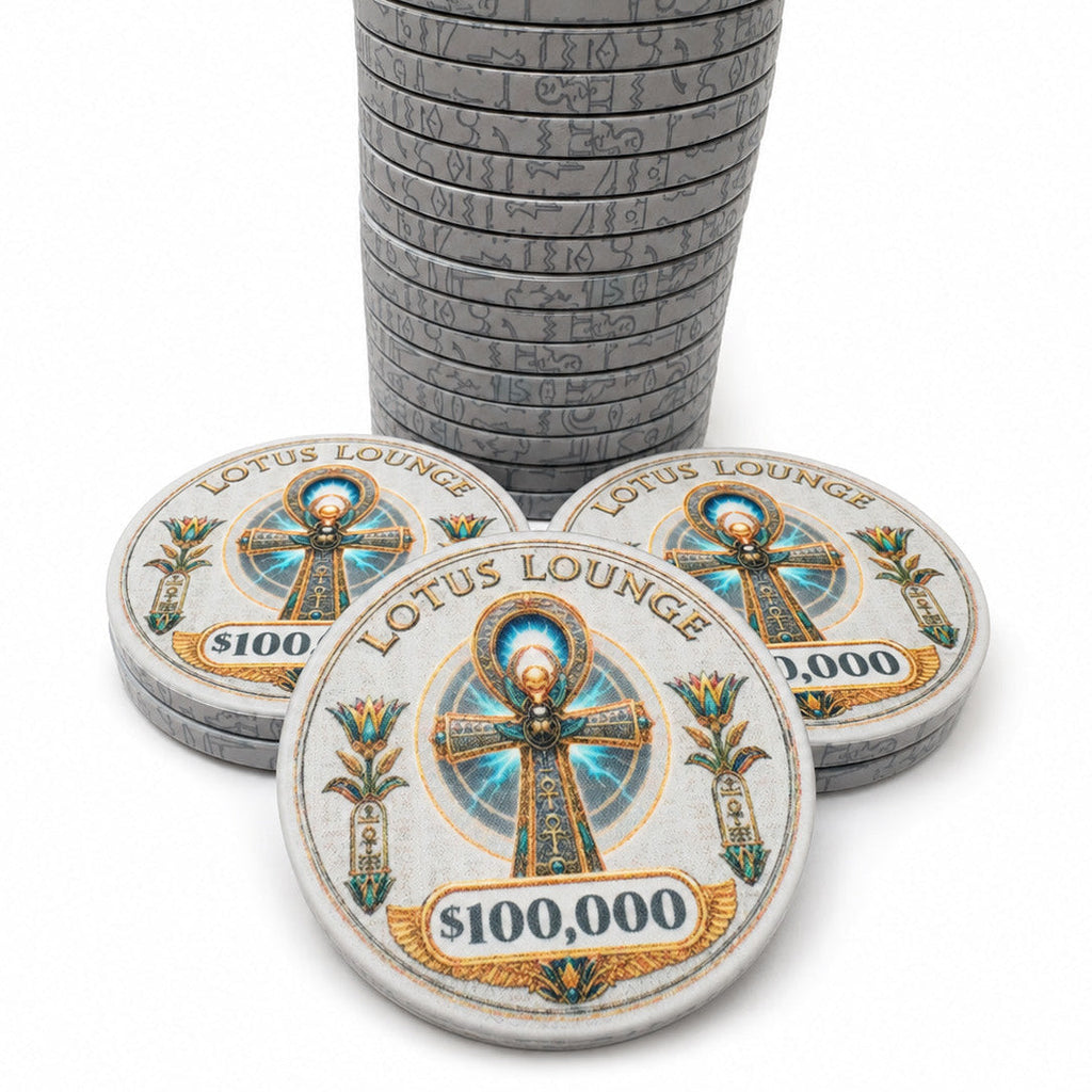 Lotus Lounge Ceramic Poker Chips - Pack of 25