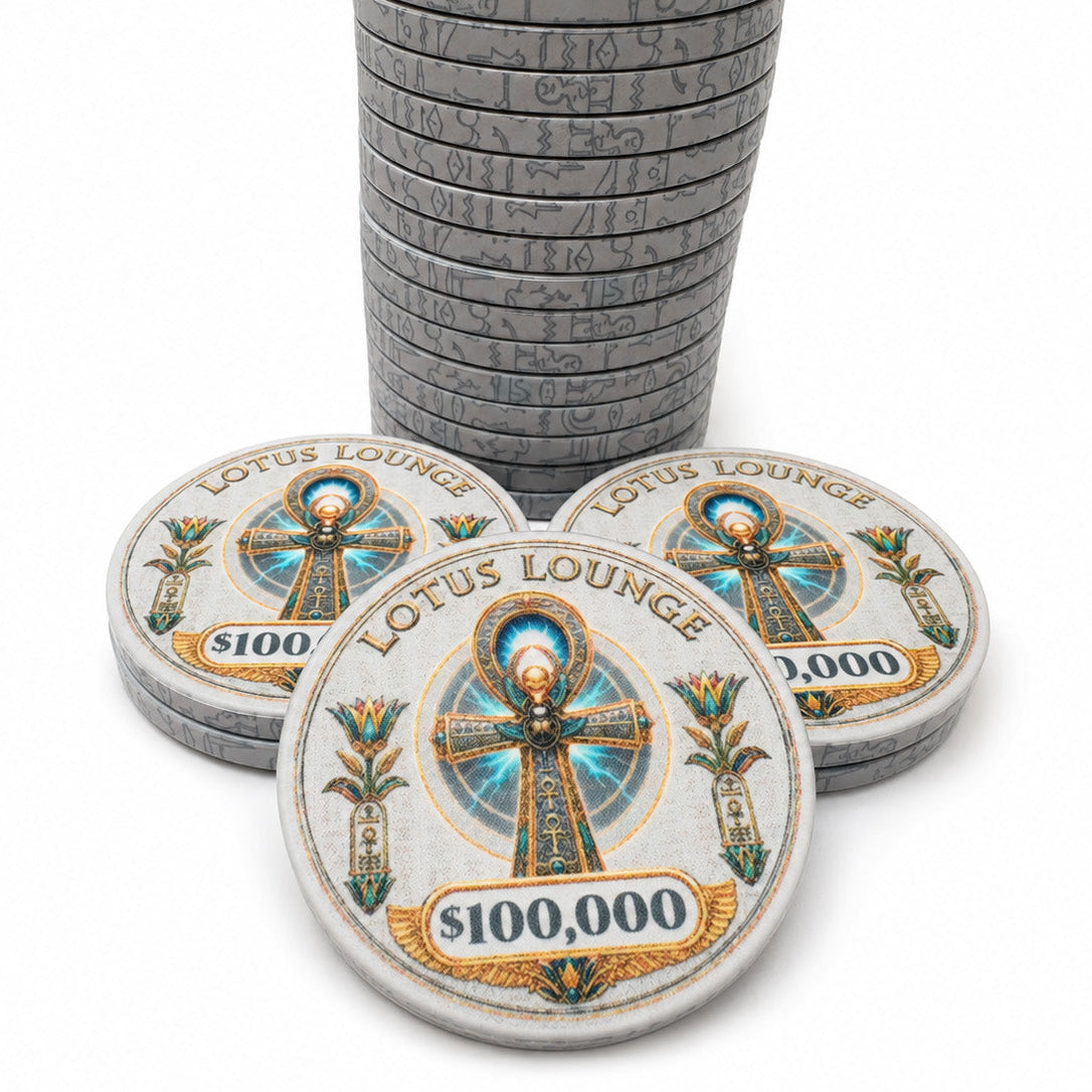 Lotus Lounge Ceramic Poker Chips - Pack of 25