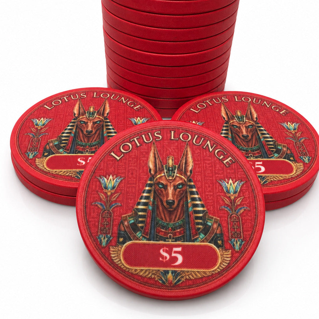 Lotus Lounge Ceramic Poker Chips - Pack of 25