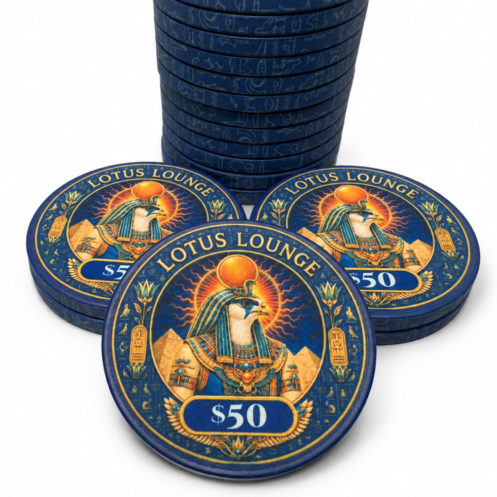 Lotus Lounge Ceramic Poker Chips - Pack of 25