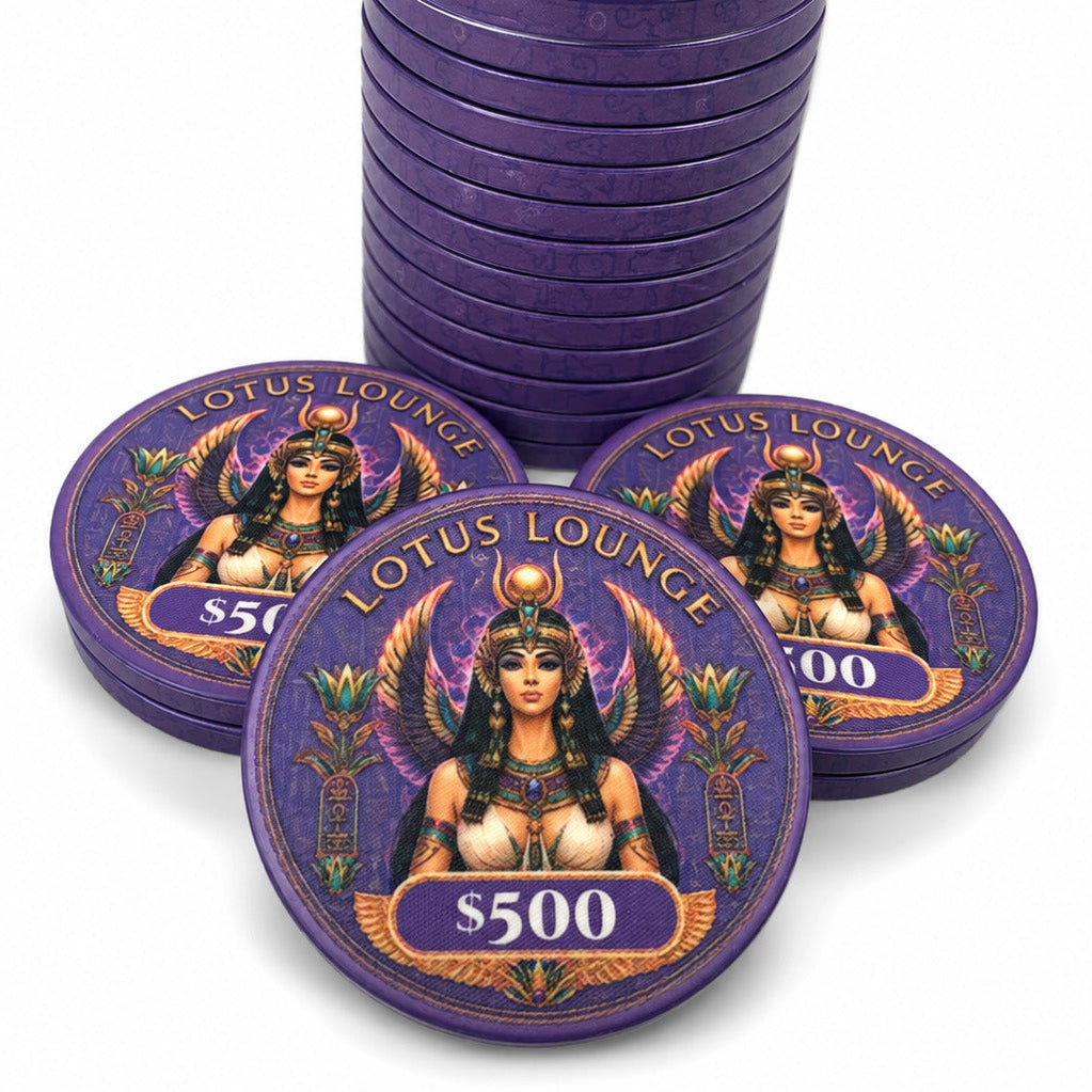 Lotus Lounge Ceramic Poker Chips - Pack of 25