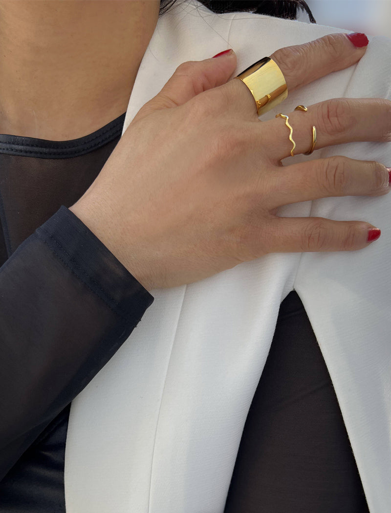 RICH Chunky Wide Cigar Band Ring