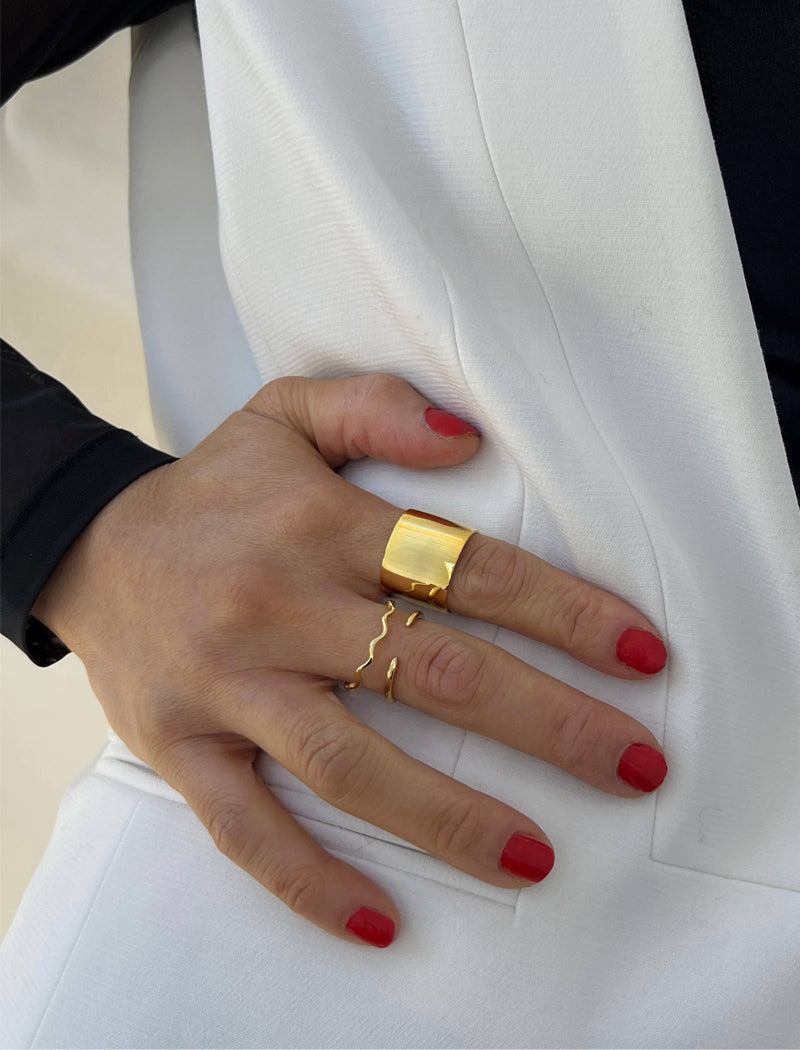 RICH Chunky Wide Cigar Band Ring