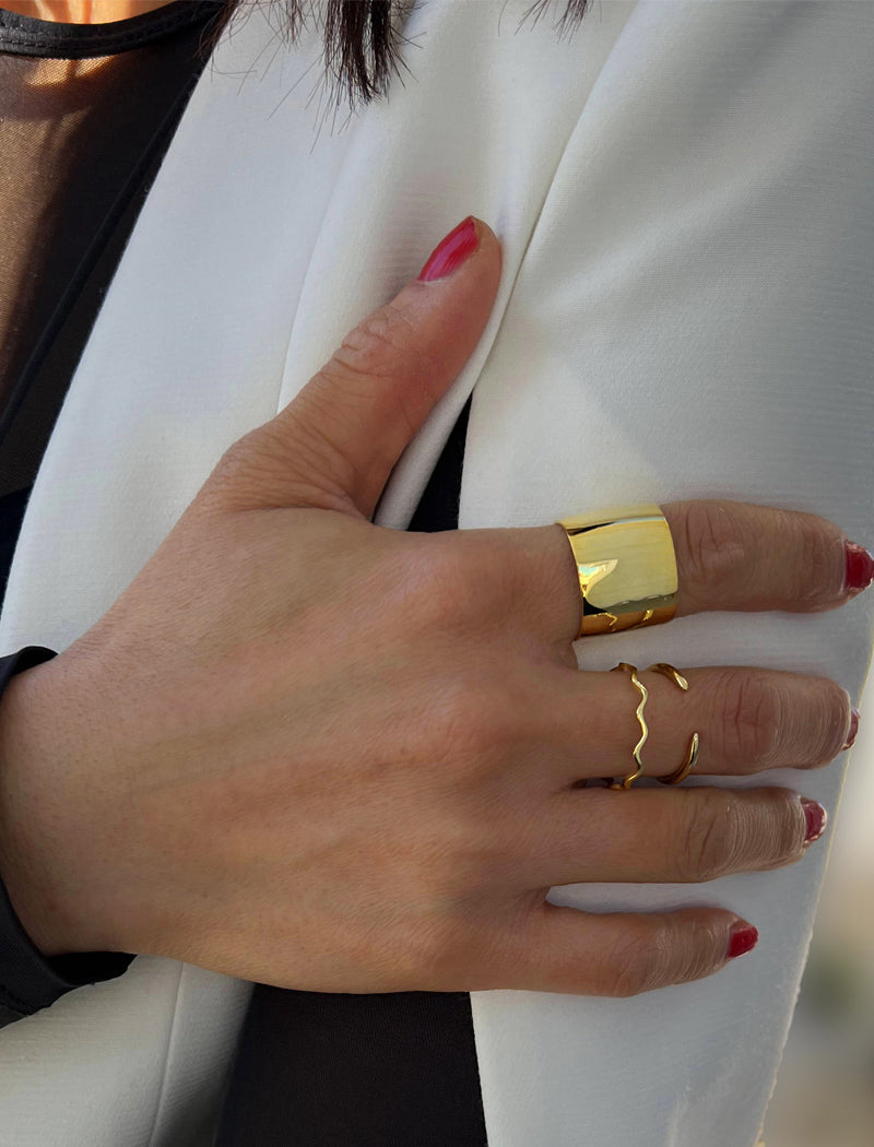 RICH Chunky Wide Cigar Band Ring