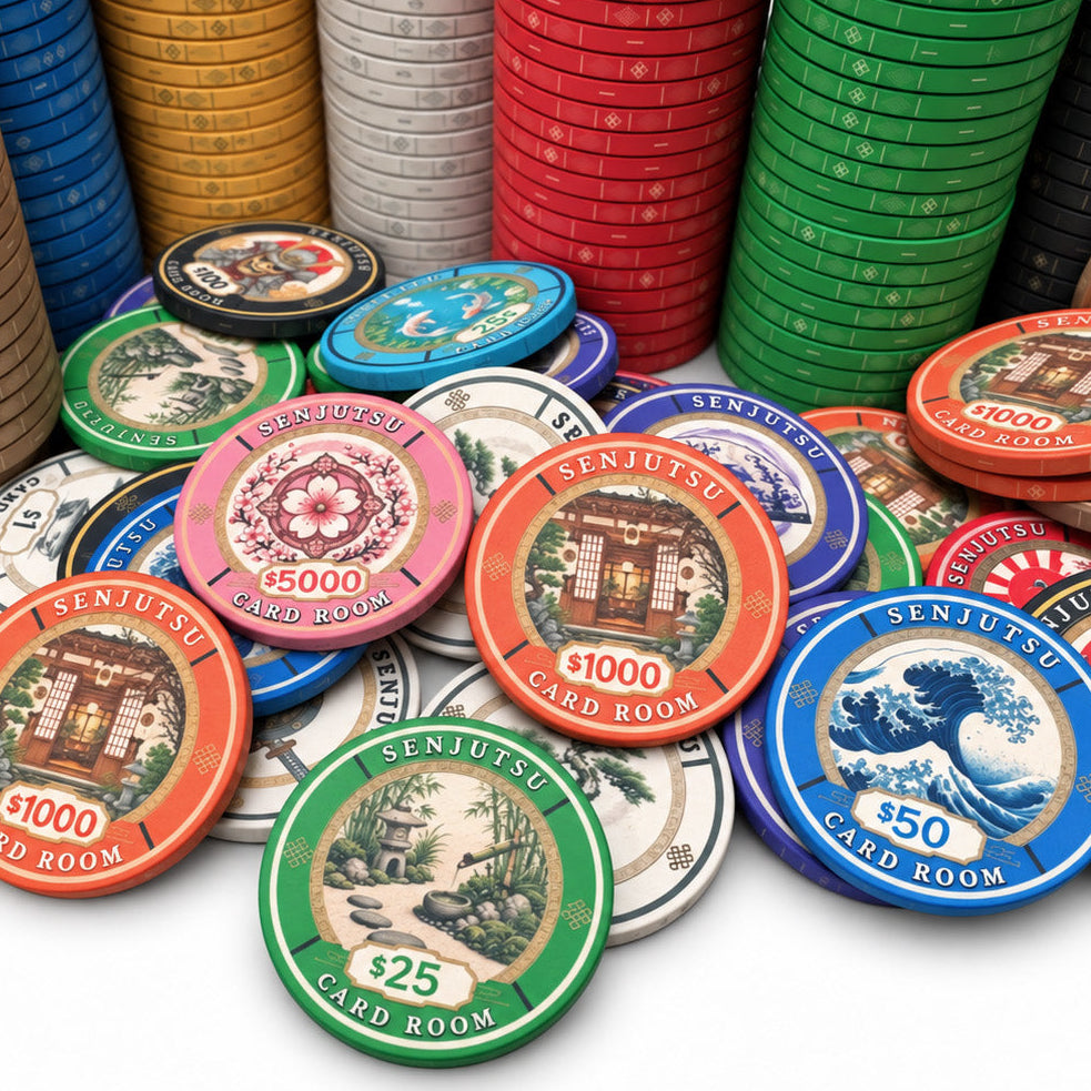Senjutsu Card Room Ceramic Poker Chips - Pack of 25