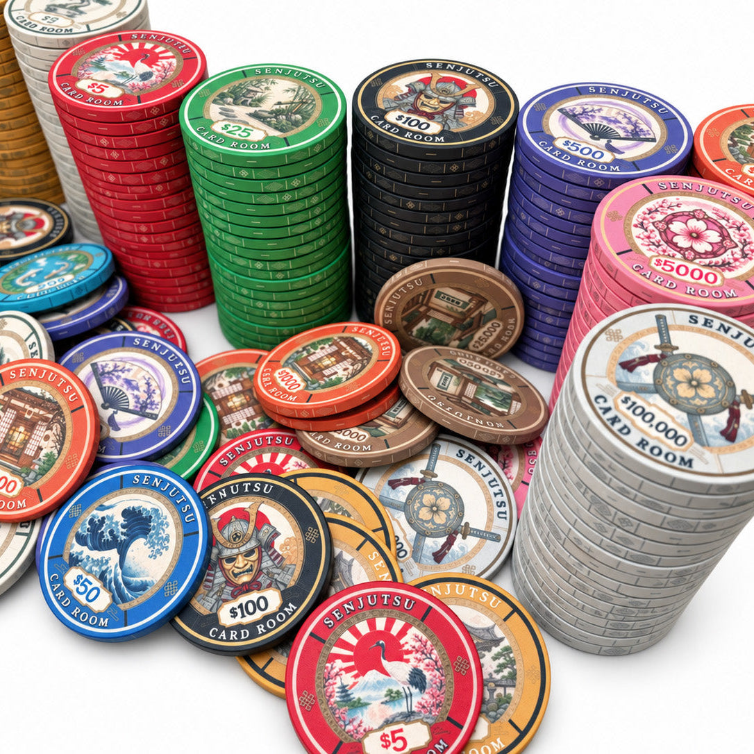 Senjutsu Card Room Ceramic Poker Chips - Pack of 25