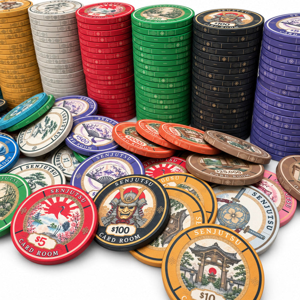 Senjutsu Card Room Ceramic Poker Chips - Pack of 25