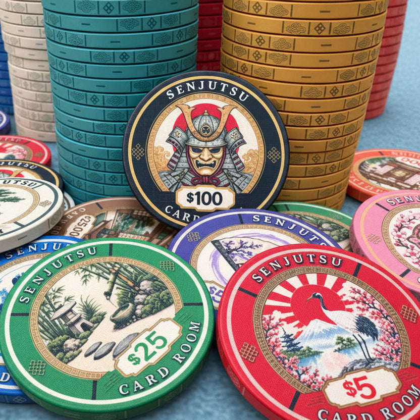 Senjutsu Card Room Ceramic Poker Chips - Pack of 25