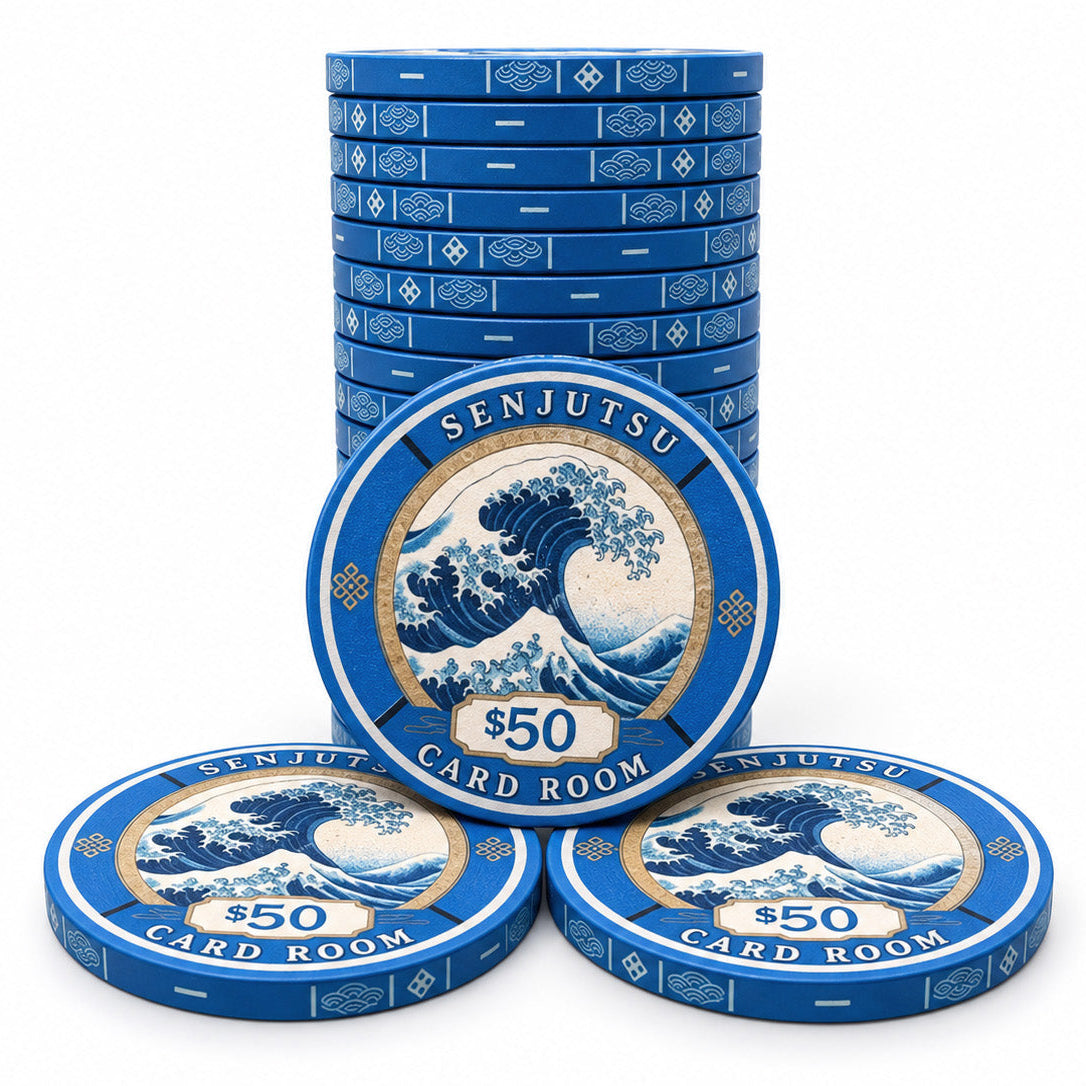 Senjutsu Card Room Ceramic Poker Chips - Pack of 25