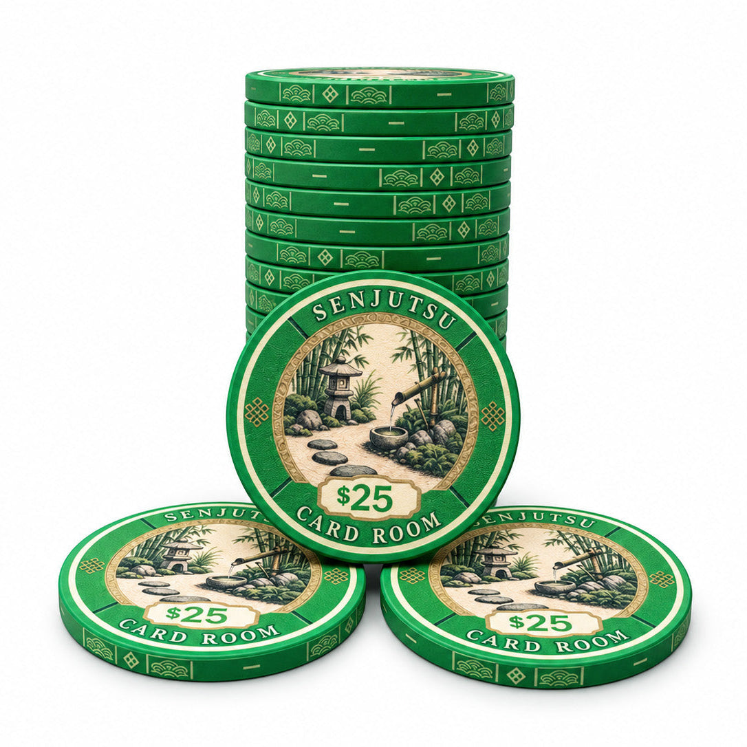 Senjutsu Card Room Ceramic Poker Chips - Pack of 25