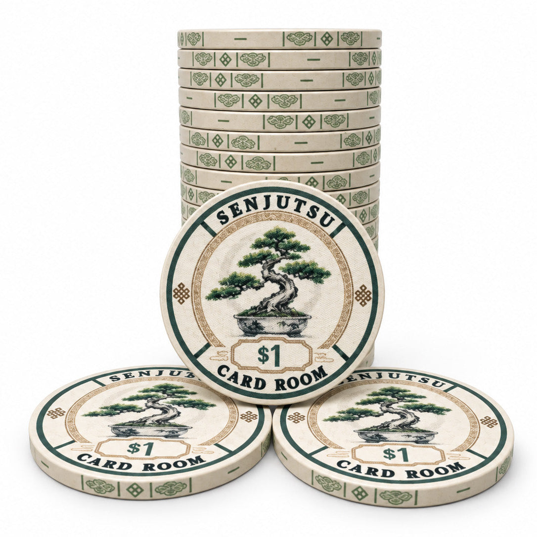 Senjutsu Card Room Ceramic Poker Chips - Pack of 25
