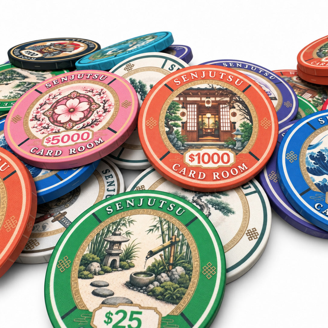 Senjutsu Card Room Ceramic Poker Chips - Pack of 25