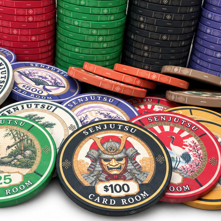 Senjutsu Card Room Ceramic Poker Chips - Pack of 25