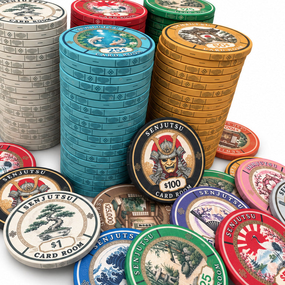 Senjutsu Card Room Ceramic Poker Chips - Pack of 25