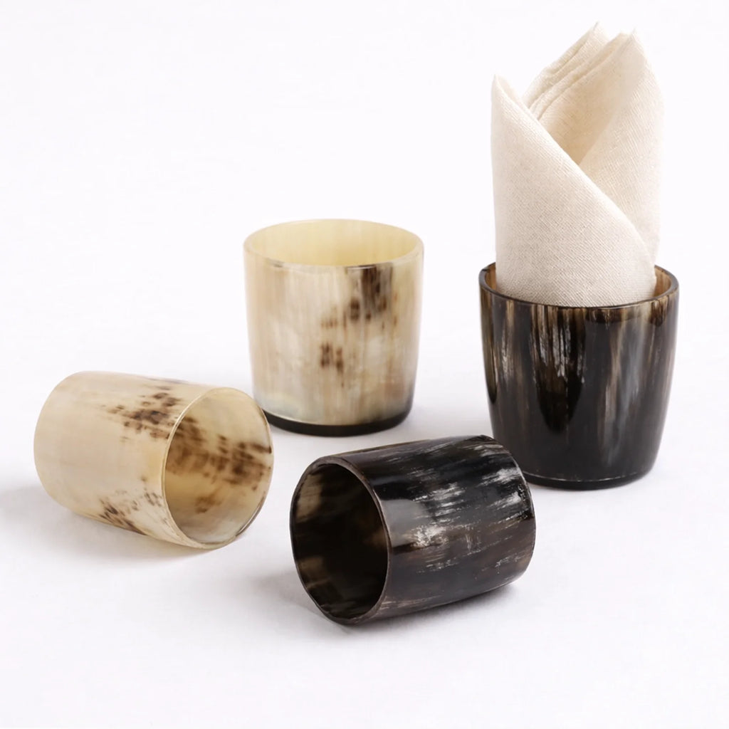 Buffalo Horn Whiskey Shot Glasses 6.5 oz - (Pack of 2)