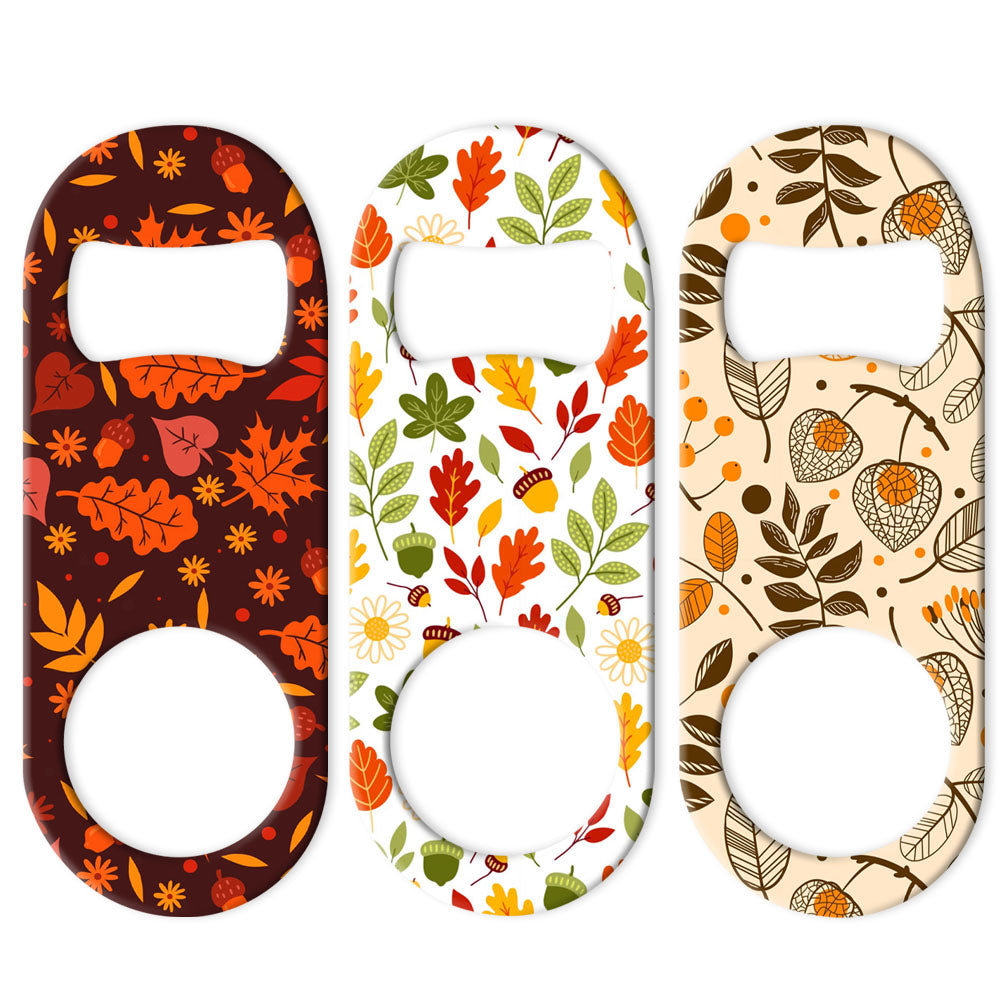 Autumn Pattern Mini Bottle Openers - Sold in Packs of 3 or Individually
