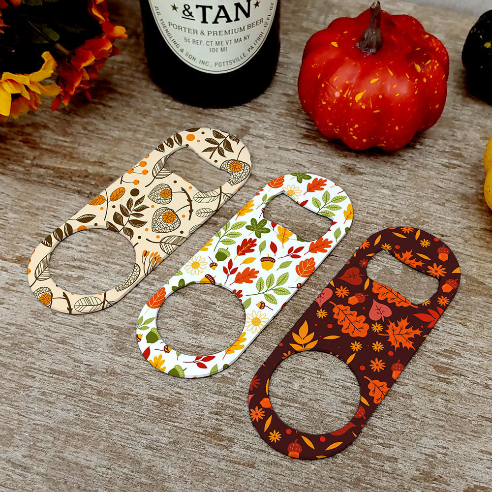 Autumn Pattern Mini Bottle Openers - Sold in Packs of 3 or Individually
