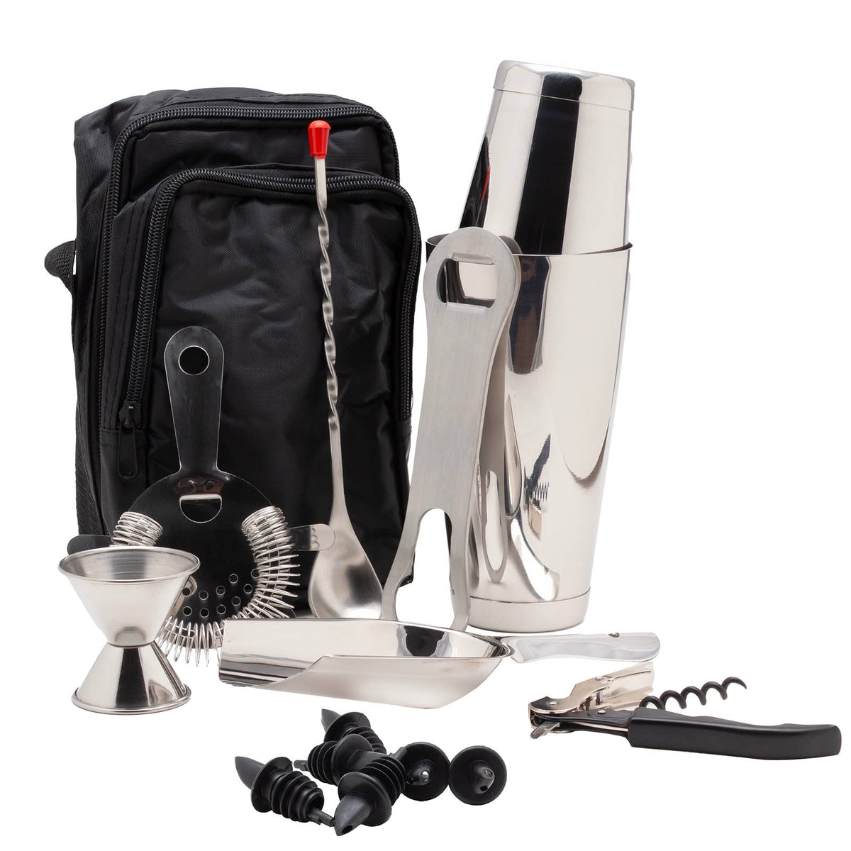 Bartender's Tote - 10 piece Set - Stainless Steel