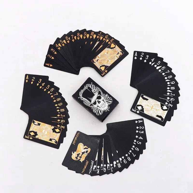Black and Gold Skull Playing Cards | Luxury Waterproof Poker Deck
